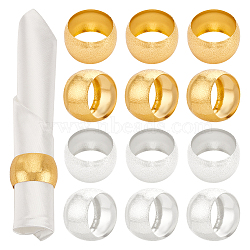 Elite 12Pcs 2 Colors Iron Napkin Rings, Napkin Holder Adornment, Restaurant Daily Accessories, Column, Platinum & Golden, 46x28mm, Inner Diameter: 39mm, 6pcs/color(AJEW-PH0011-37)