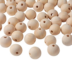 Unfinished Natural Wood Beads Spacer Craft Beads for DIY Macrame Rosary Jewelry, Lead Free, Round, Moccasin, 25mm, Hole: 4.5~5mm(X-WOOD-S651-25mm-LF)