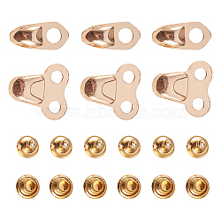 Alloy Boot Lace Hooks, For Climbing and Outdoor Shoes, with Rivets, Golden, 20sets/size, 40sets/box(PALLOY-NB0001-12G)