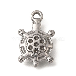 Ion Plating(IP) 304 Stainless Steel Pendant Rhinestone Settings,Tortoises, Stainless Steel Color, 18.5x11.5x3.7mm, Hole: 1.5mm, fit for 1mm rhinestone(STAS-M075-10P)