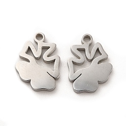 Non-Tarnish 304 Stainless Steel Charms, Flower, Stainless Steel Color, 13x9.5x1.4mm, Hole: 1.4mm(STAS-M089-33P)