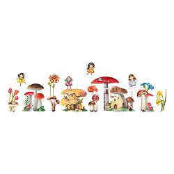 PVC Wall Stickers, Wall Decoration, Mushroom Pattern, 980x390mm(DIY-WH0228-861)