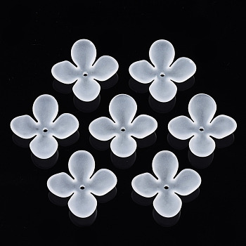 Transparent Acrylic Beads, Frosted, Flower, Clear, 27x26x6mm, Hole: 1.8mm, about 670pcs/500g