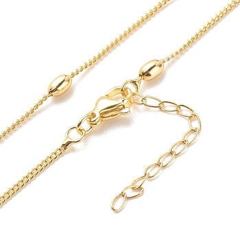Brass Satellite Chains Necklace for Women, Cadmium Free & Lead Free, Real 18K Gold Plated, 17.56 inch(44.6cm)