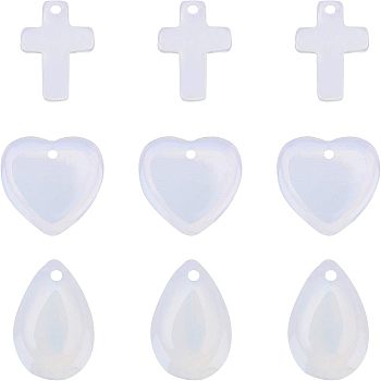 Opalite Pendants, with Iron and Brass Findings, Mixed Shapes, 30pcs/box