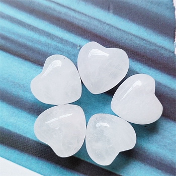 Natural Quartz Crystal Healing Stones, Heart Love Stones, Pocket Palm Stones for Reiki Ealancing, 15x15x10mm