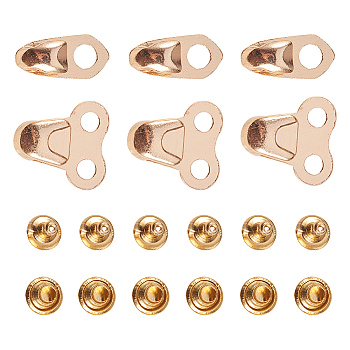 Alloy Boot Lace Hooks, For Climbing and Outdoor Shoes, with Rivets, Golden, 20sets/size, 40sets/box