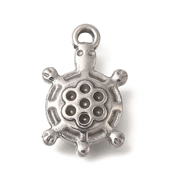 Ion Plating(IP) 304 Stainless Steel Pendant Rhinestone Settings,Tortoises, Stainless Steel Color, 18.5x11.5x3.7mm, Hole: 1.5mm, fit for 1mm rhinestone