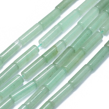 Natural Green Aventurine Beads Strands, Column, 11~15x3.5~4.5mm, Hole: 1~1.2mm, about 28~30pcs/strand, 15.1~15.9 inch(38.5~40.5cm)