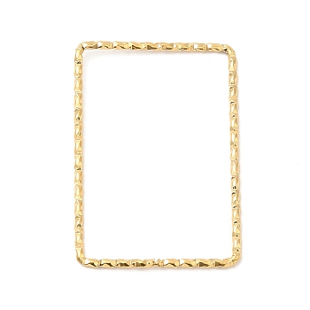 304 Stainless Steel Linking Rings, Textured, Rectangle, Real 18K Gold Plated, 31.5x22x1mm, Inner Diameter: 29.5x19.5mm