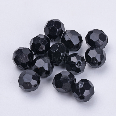 6mm Black Round Acrylic Beads