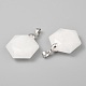 Faceted Natural White Jade Pendants(X-G-F340-03O)-2