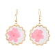 Alloy & Dried Flower Dangle Earrings(AL-Z001-03G)-4