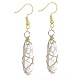 Crystal Hexagon Handmade Copper Wire Wrapped Earrings Natural Stone Column Earrings(ND6138-9)-1