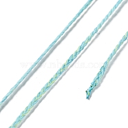 20M Polycotton Braided Cord, Flat, for DIY Jewelry Making, Pale Turquoise, 2x0.7mm, about 21.87 Yards(20m)/Roll(OCOR-G015-03A-03)