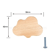 Wood Drawer Knobs, Cabinet Handle, with Screw, Cloud, 42x58mm(PW-WG19186-04)