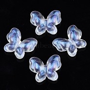Transparent Acrylic Beads, Glitter Powder, Butterfly, Clear, 18x21x6.5mm, Hole: 1.5mm(X-OACR-N008-072)