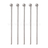 304 Stainless Steel Ball Head pins, Stainless Steel Color, 25x0.7mm, 21 Gauge, Head: 1.95mm(STAS-N017-02-25mm)