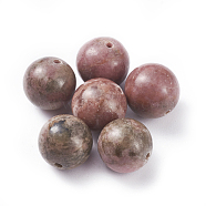 Natural Rhodonite Beads, Round, 10mm, Hole: 1mm(G-G782-11)