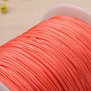Polyester Cord, Knotting Cord Beading String, for Bracelet Making, Tomato, 1mm, about 300meter/roll(OCOR-L020-27)