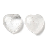 Natural Quartz Crystal Healing Stones, Heart Love Stones, Pocket Palm Stones for Reiki Ealancing, 30x30x11.5~12.5mm(G-G020-01A)