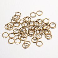 Iron Open Jump Rings, Nickel Free, Antique Bronze, 4x0.7mm, 21 Gauge, Inner Diameter: 2.6mm, about 25000pcs/1000g(IFIN-A018-4mm-AB-NF)