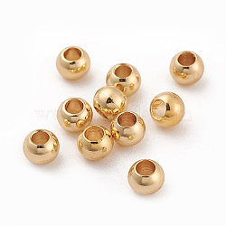 Real Gold Plated Rondelle Brass Spacer Beads(X-KK-T016-17G)