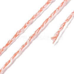 20M Polycotton Braided Cord, Flat, for DIY Jewelry Making, Light Salmon, 2x0.7mm, about 21.87 Yards(20m)/Roll(OCOR-G015-03A-15)
