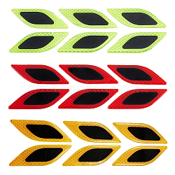 3 Sets 3 Colors Leaf Shape Resin Car Door Protector Anti-collision Strip Sticker, Reflective Sticker, Mixed Color, 100x34x2mm, 1 set/color(STIC-FH0001-15A)