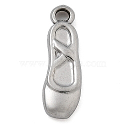 Anti-Tarnish 304 Stainless Steel Pendants, Stainless Steel Color, Shoes, 16x5x2mm, Hole: 1.6mm(STAS-M084-01B-P)