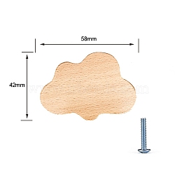 Wood Drawer Knobs, Cabinet Handle, with Screw, Cloud, 42x58mm(PW-WG19186-04)