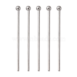 Tarnish Resistant 304 Stainless Steel Ball Head pins, Stainless Steel Color, 25x0.7mm, 21 Gauge, Head: 1.95mm(STAS-N017-02-25mm)