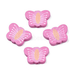 Spray Painted Maple Wood Beads, Printed, Butterfly, Old Lace, 18x25.5x4mm, Hole: 1.6mm, about 565pcs/500g(WOOD-Q030-89D)
