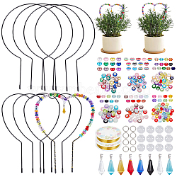 DIY Plants Kit, Including Resin & Acrylic European Beads, Copper Jewelry Wire, Glass Pendant, Iron Air Plants Stand, Acrylic Connector Charms, 304 Stainless Steel Jump Rings, Mixed Color, 13.5x8mm, Hole: 5.7mm(DIY-OC0014-14)
