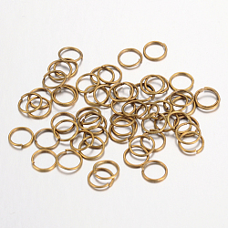 Iron Open Jump Rings, Nickel Free, Antique Bronze, 4x0.7mm, 21 Gauge, Inner Diameter: 2.6mm, about 25000pcs/1000g(IFIN-A018-4mm-AB-NF)