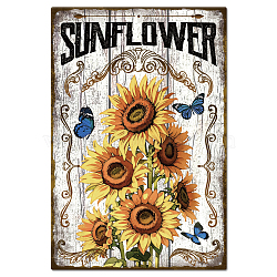 Vintage Metal Tin Sign, Iron Wall Decor for Bars, Restaurants, Cafe Pubs, Rectangle, Flower, 300x200x0.5mm(AJEW-WH0189-235)