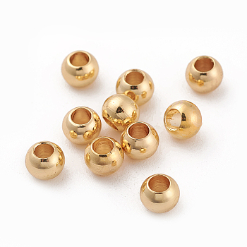 Brass Spacer Beads, Rondelle, Nickel Free, Real 18K Gold Plated, 5x3mm, Hole: 2.5mm