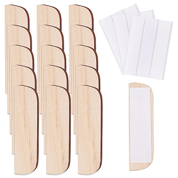 15pcs Custom Wood Mounting Plate, Hinge Repair Board, with 15 Sheets Double Sided Adhesive Stickers, Adhesive Strips, Mixed Color, 10x7x0.024cm, Stickers: 100x20mm, 3pcs/sheet, Plate: 8.9x2.5x0.35cm