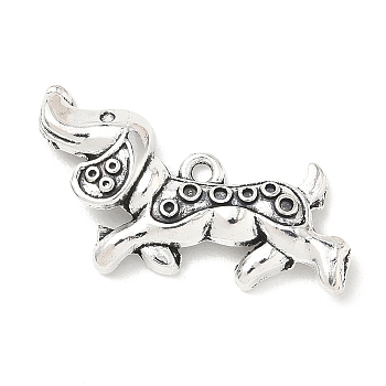 Tibetan Style Alloy Pendant Rhinestone Settings, Dog Charms, Antique Silver, 30.5x17x4mm, Hole: 1.6mm, Fit for 0.5mm & 0.9mm & 1.2mm Rhinestone