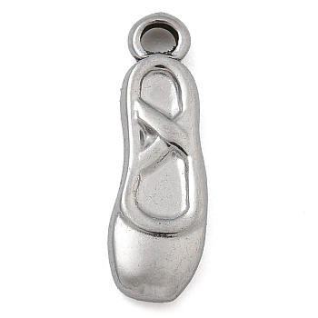 Anti-Tarnish 304 Stainless Steel Pendants, Stainless Steel Color, Shoes, 16x5x2mm, Hole: 1.6mm