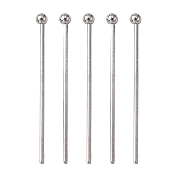 304 Stainless Steel Ball Head pins, Stainless Steel Color, 25x0.7mm, 21 Gauge, Head: 1.95mm