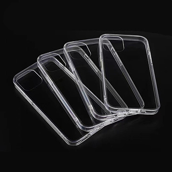 Transparent DIY Blank Silicone Smartphone Case, Fit for iPhone13(6.1 inch), For DIY Epoxy Resin Pouring Phone Case, Clear, 14.67x7.15x0.765cm