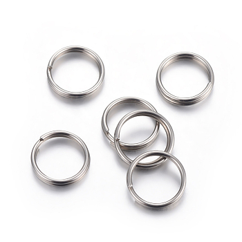 304 Stainless Steel Split Rings, Double Loops Jump Rings, Stainless Steel Color, 5x1mm, Inner Diameter: 3.8mm, Single Wire: 0.5mm