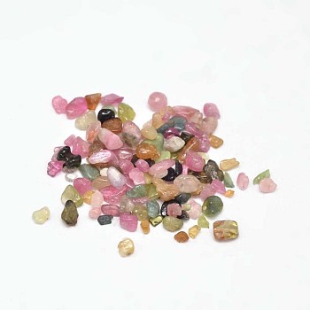 Natural Tourmaline Chip Beads, Tumbled Stone, No Hole/Undrilled, 3~9x1~4mm