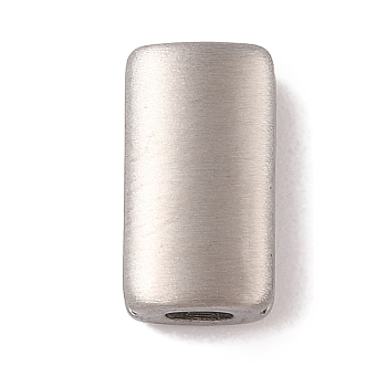 Non-Tarnish 304 Stainless Steel Slide Charms, Rectangle, Polished, Stainless Steel Color, 14x7.5x5mm, Hole: 3x1.8mm