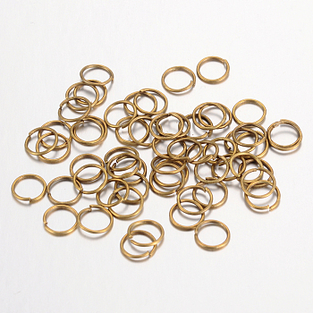 Iron Open Jump Rings, Nickel Free, Antique Bronze, 4x0.7mm, 21 Gauge, Inner Diameter: 2.6mm, about 25000pcs/1000g