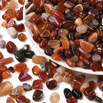 Dyed & Heated Natural Agate Beads, No Hole, Nuggets, Red, 8~12mm