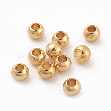 Real Gold Plated Rondelle Brass Spacer Beads