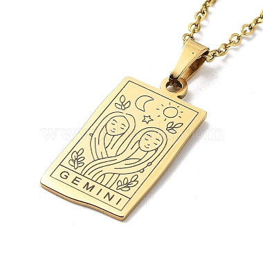 Rectangle with Twelve Constellations Pendant Necklaces(NJEW-D069-01G-03)-3