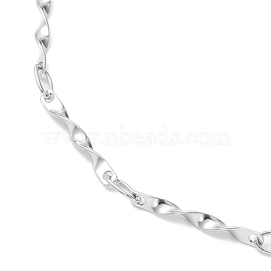 304 Stainless Steel Twist Bar Link Chain Necklaces(NJEW-K249-14P)-2